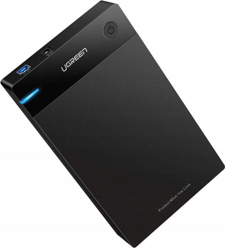UGREEN US222 Внешний корпус для HDD SSD SATA 3.5 дюйма, USB 3.0 на SATA I II III, 5 Гбит/с UASP, до 20 ТБ, установка без инструментов, черный