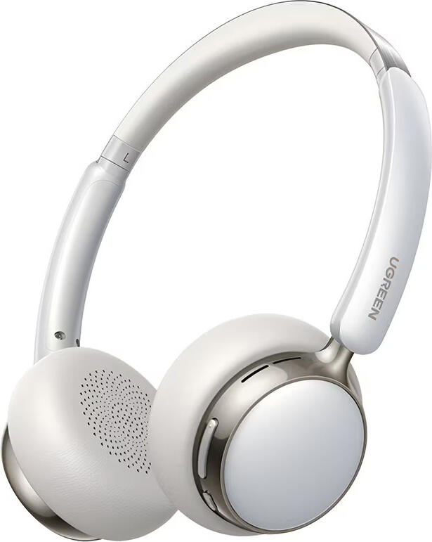 UGREEN Studio Plus HP207 Hybrid Active Noise Cancelling Wireless Over-Ear Headphones, White, Bluetooth 6.0, Up to 80 Hours Battery Life, Padded Design