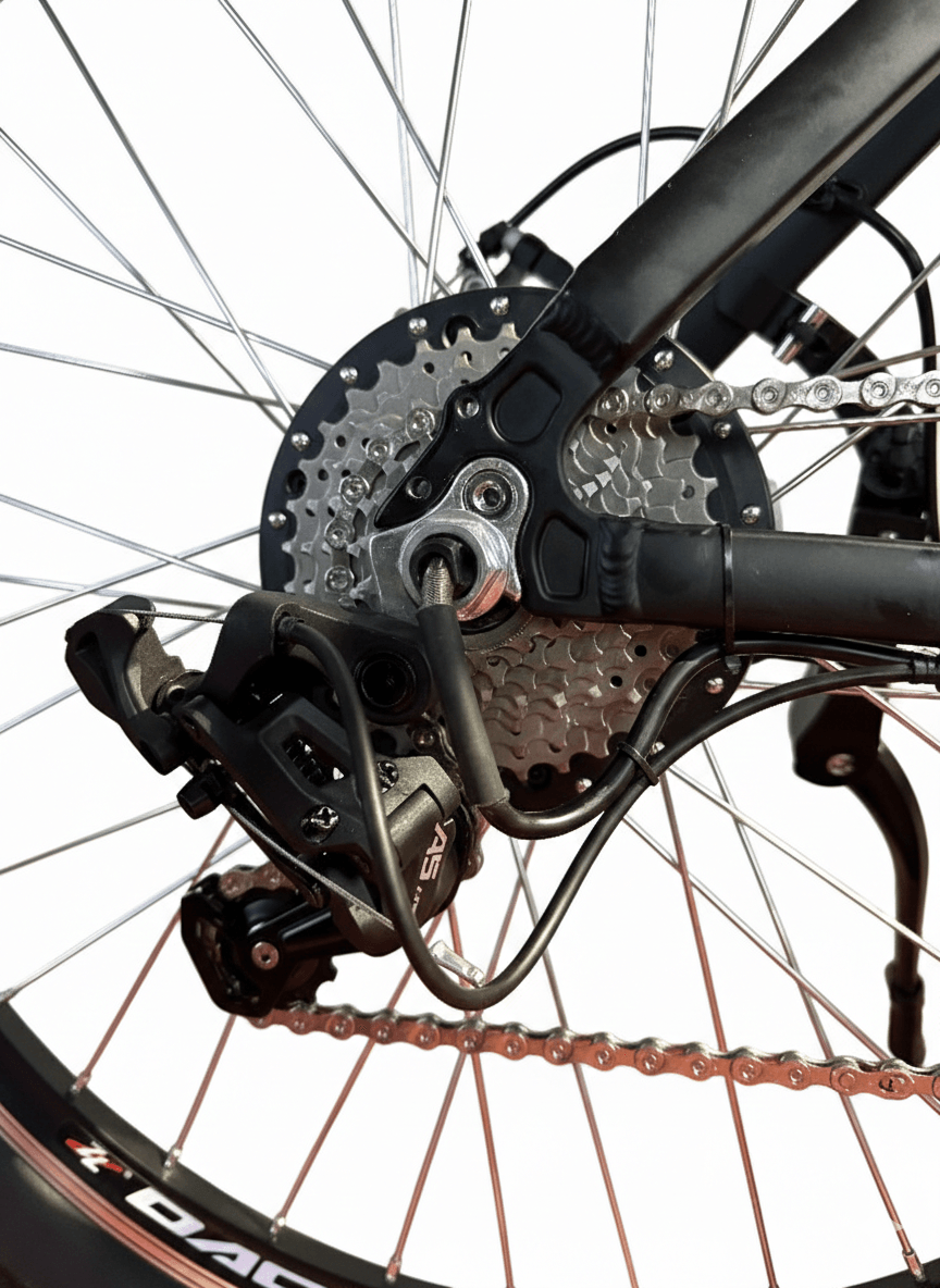 Bicicleta Electrica VeloJAN HotBike 750W, Baterie 48V 14.4Ah, Anvelope Fat Tire 20x4.0 Kenda, Frane cu Disc Hidraulice, Shimano 9 Viteze, Suspensie Dubla