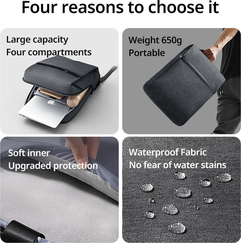 UGREEN B02 Laptop Backpack for 15.6 inch Laptops, 600D Oxford Water-Resistant Fabric, YKK Zippers, Suede Lining, Shockproof, Dark Grey