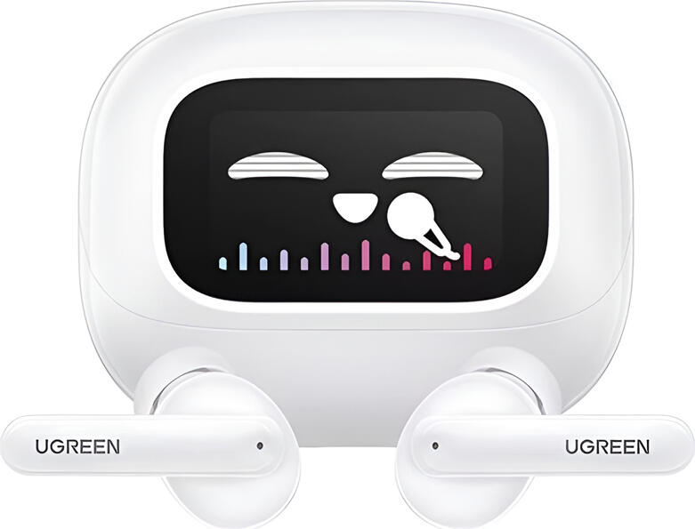 Casca TWS UGREEN HiTune T6 Magic WS211 cu Etui Ecran LCD, ANC Hibrid 52dB, Audio Hi-Res LDAC, Bluetooth 5.4, Multipoint, IPX5, Alb