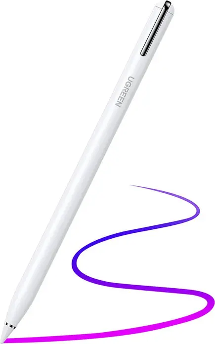 Stylus Inteligent UGREEN 90915 pentru iPad 2018-2022, Palm Rejection, Sensibilitate la Înclinare, Atasare Magnetica, Incarcare Rapida USB-C, Alb