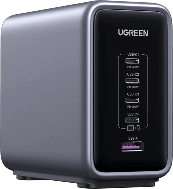 Incarcator Desktop UGREEN Nexode 300W GaN CD333, Statiune de Incarcare Rapida cu 5 Porturi (4x USB-C, 1x USB-A), PD 3.1 140W Max, Thermal Guard