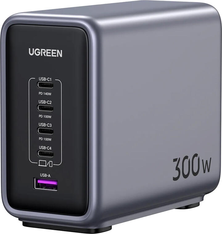 UGREEN Nexode Pro GaN Charger 1*USB-A+4*Type-C 300W CD333, Black