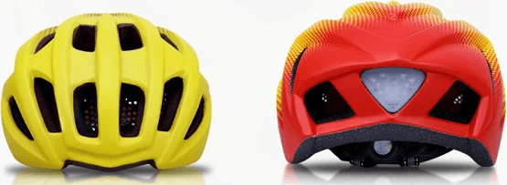 Bicycle Helmet with Integrated Front White and Rear Red LED Lights, Rechargeable Battery, Ergonomic Ventilated Design, Adjustable Fit System