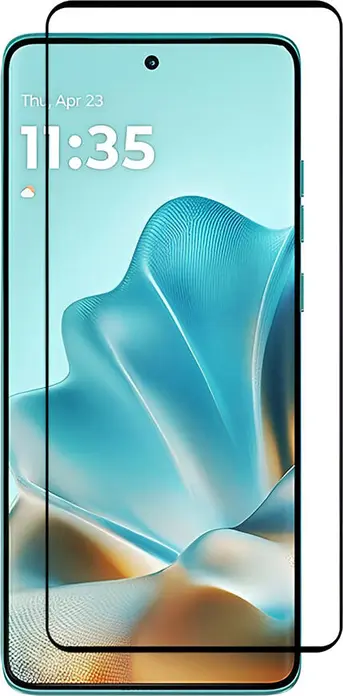 WOO Tempered Glass Screen Protector for Motorola Edge 60 Fusion, 5D Full Coverage, Scratch and Shock Resistant, Oleophobic Coating, Black Frame