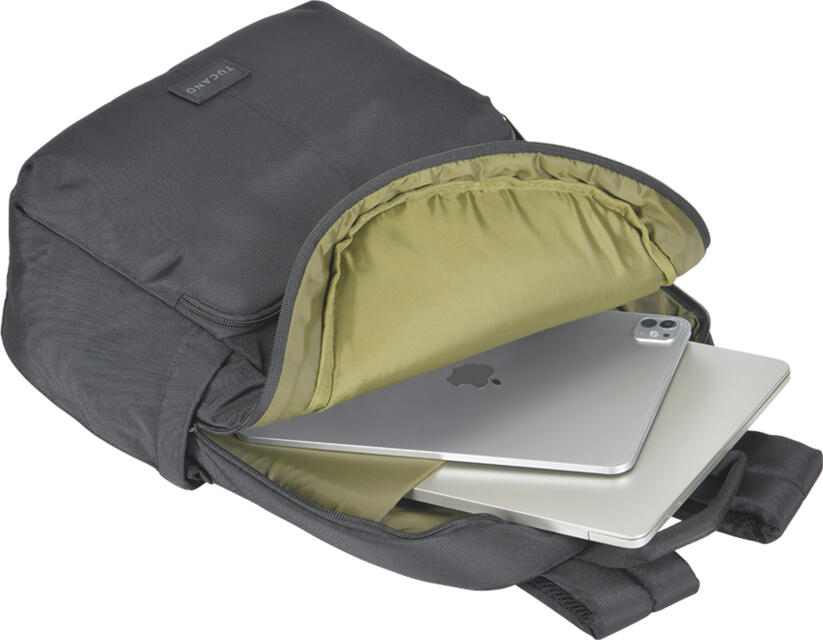 Rucsac Laptop Tucano Baldo BKBAL15 pentru Laptopuri de 15.6 inch si MacBook Pro 16, Capacitate 16L, 3 Compartimente, Material 100% rPET Reciclat, Curea Trolley