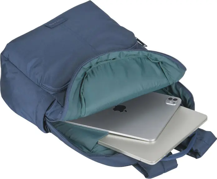 Rucsac Laptop Tucano Baldo BKBAL15 Albastru, Rezistent la apa, pentru Laptopuri de 15.6 inch si MacBook Pro 16, Capacitate 16L, Material 100% rPET Reciclat, Curea Trolley
