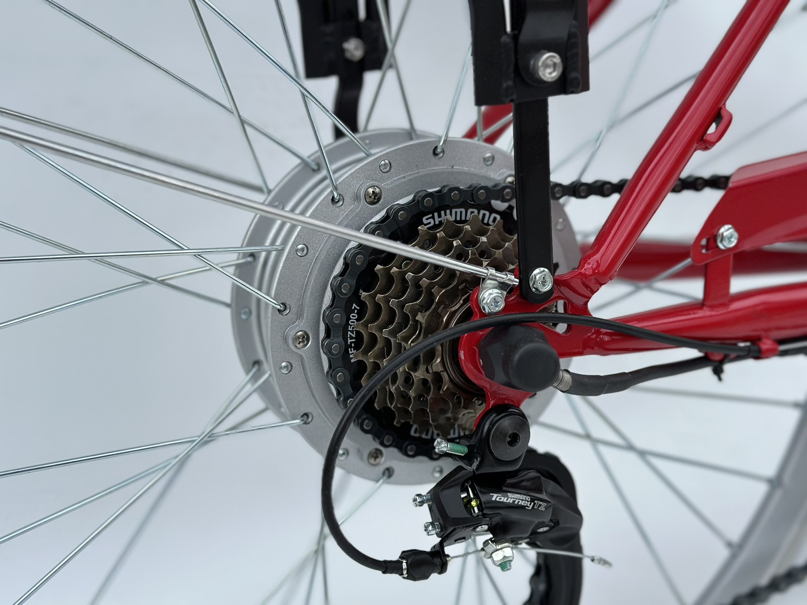 Bicicleta Electrica LUX (UA) 500W 36V 12.5Ah pentru Oraș, Viteza Maxima 35km/h, Frane cu Disc, Suspensie Reglabila, Display Digital EN06, Portbagaj