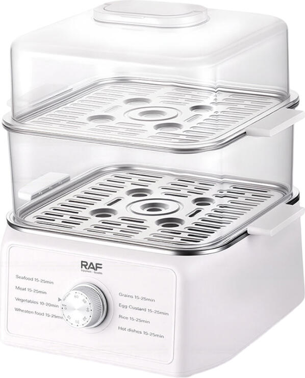 Raf Food Steamer R.5431, 4.5L+3.8L, 1200W, White