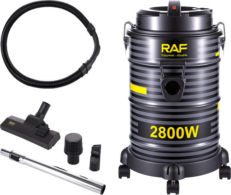 Aspirator Industrial Raf R.8716 2800W, Rezervor 25L, Aspiratie Umed, Actiune Ciclonica, Sistem Separare Praful, Plastic si Fier, Negru