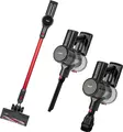 Raf R.8675 3-in-1 Cordless Vacuum Cleaner, 120W, 2200mAh Rechargeable Battery, 0.7L Cyclonic Dust Bin, Washable Filter, Red, with Accessory Kit