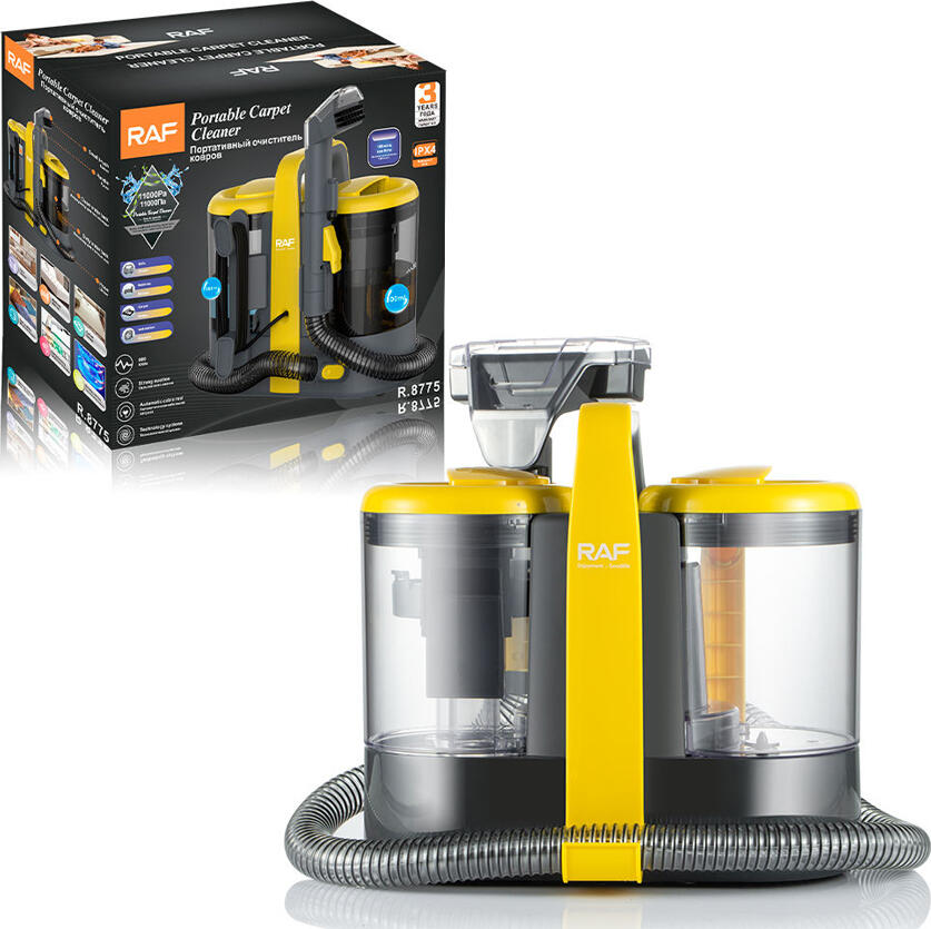 Raf R.8775 Portable Carpet Cleaner and Wet & Dry Vacuum, 600W, 11000Pa Suction, 800ml Clean Water Tank, Dual Tank System, for Sofas, Mattresses, Upholstery