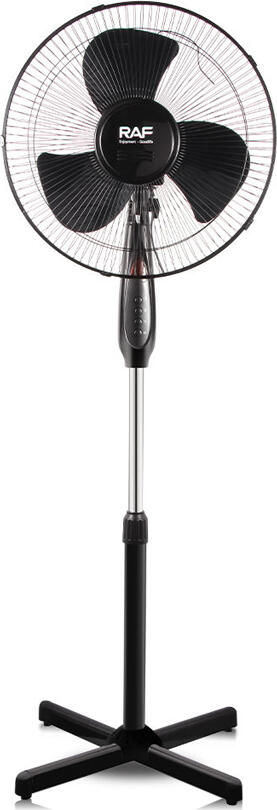 Raf R.919 Electric Floor Fan, 400W, 3 Speed Levels, 70 Degree Oscillation, 3 PP Blades, Metal Protection Grille, Black, 130 x 50 cm