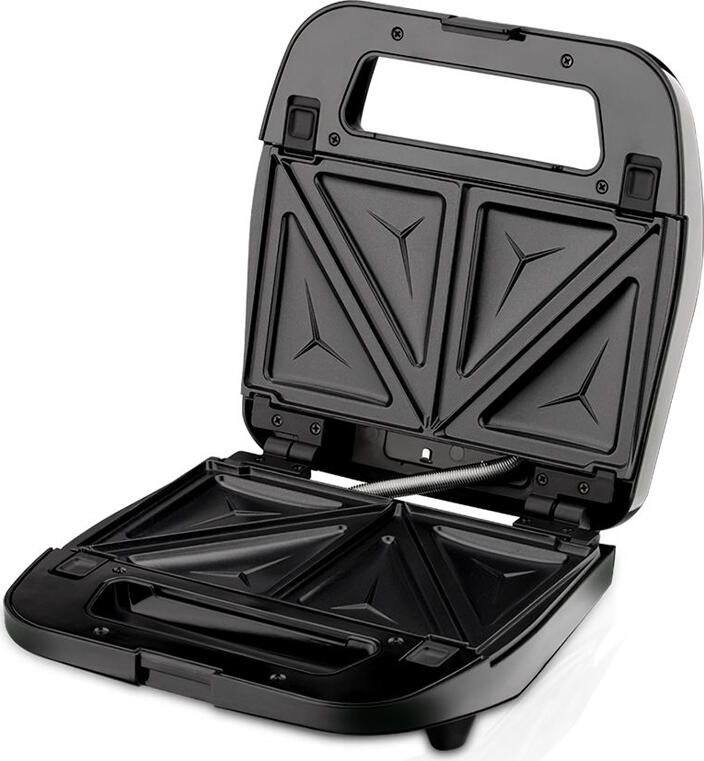 Raf R.203 3-in-1 Sandwich Maker, Waffle Maker and Panini Grill, 800W, Non-stick Coating, Double-sided Heating, Steel, Black