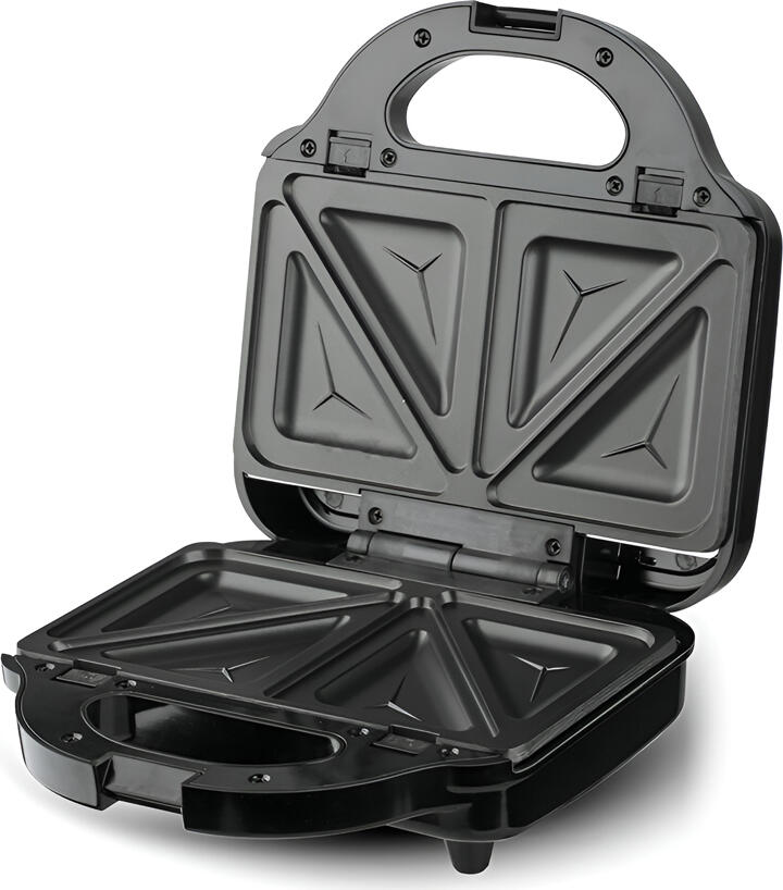 Sandwich Maker 3-in-1 RAF R.210B, Aparat de Vafe si Grill 750W, Plate Interschimbabile Antiaderente, Otel Inoxidabil si Bakelite, Negru, Priza EU
