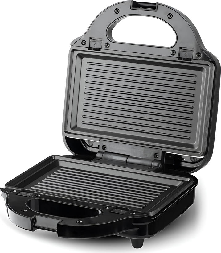 Sandwich Maker 3-in-1 RAF R.210B, Aparat de Vafe si Grill 750W, Plate Interschimbabile Antiaderente, Otel Inoxidabil si Bakelite, Negru, Priza EU