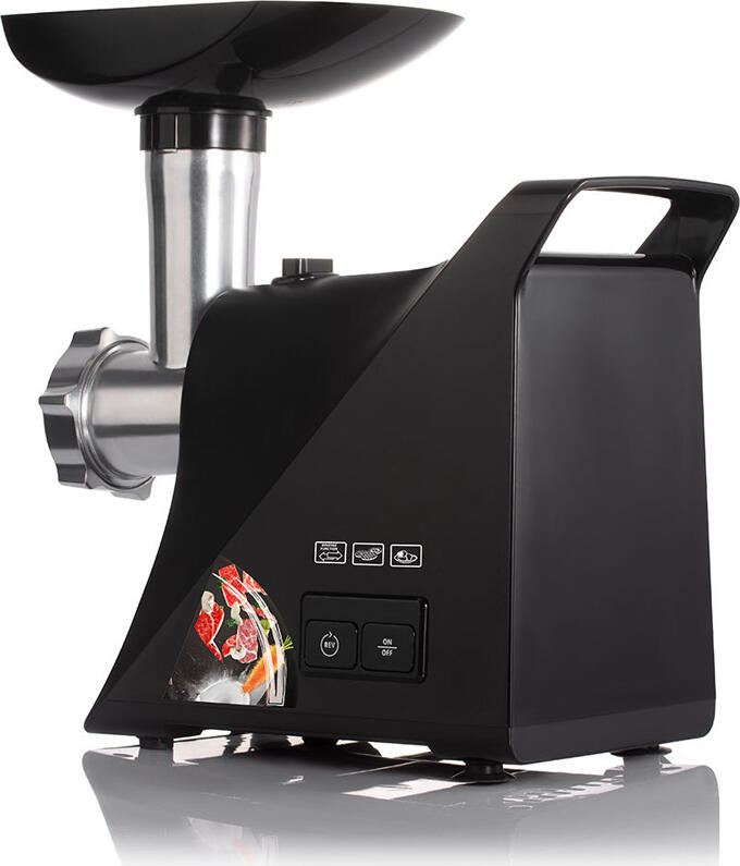 Masina de tocat carne Raf R.3364 1000W, Motor Aluminiu 1.3 HP, Cutite Inox, Carcasa Plastic ABS, cu Accesorii pentru Salamuri si Kubbe, Negru