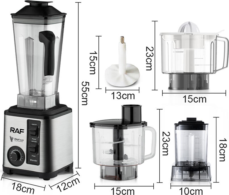 RAF R.2880 5-in-1 Professional Blender, 2600W, 32000rpm, 3L Capacity, Titanium Coated Stainless Steel Blades, Juicer, Chopper, Grinder, Egg Beater