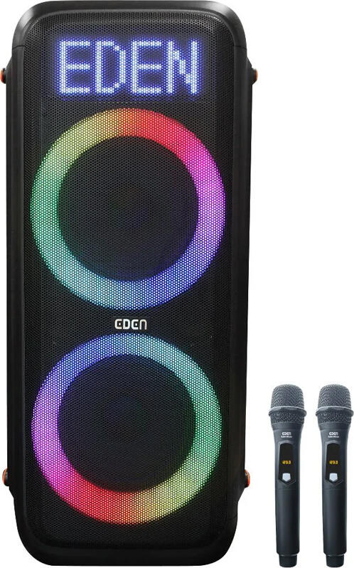 Eden Party Speaker ED-851 120W with 2 Mic 2.4GHz, Waterpfoof (IPX4), Black