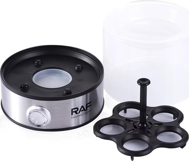 Raf R.0067 Electric Egg Boiler, 210W Egg Cooker, Capacity up to 6 Eggs, Auto Shut-off, Overheat Protection, Stainless Steel and ABS Plastic, White