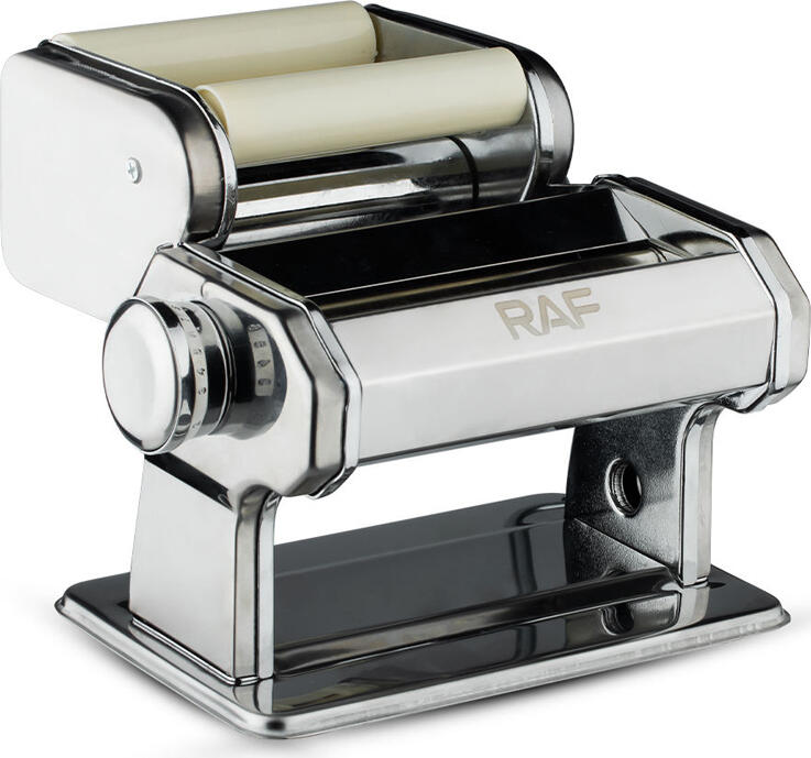 Raf R.6670 Manual Ravioli Maker, Stainless Steel and Plastic Pasta Machine with Crank Handle, Simultaneous Pressing and Cutting, Silver