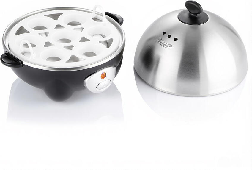 Raf R.0072 Electric Egg Boiler 360W, 0.7L Capacity for 7 Eggs, Stainless Steel and ABS, Rapid Heating, Silver