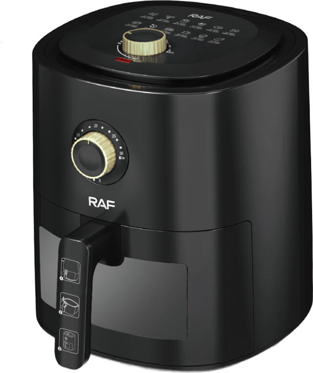 Raf Air Fryer R.5332B, Transparent Window, 4L,1300W, Black