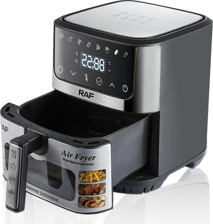 Raf Air Fryer R.5350, Transparent Window, 7L,1600W, Black