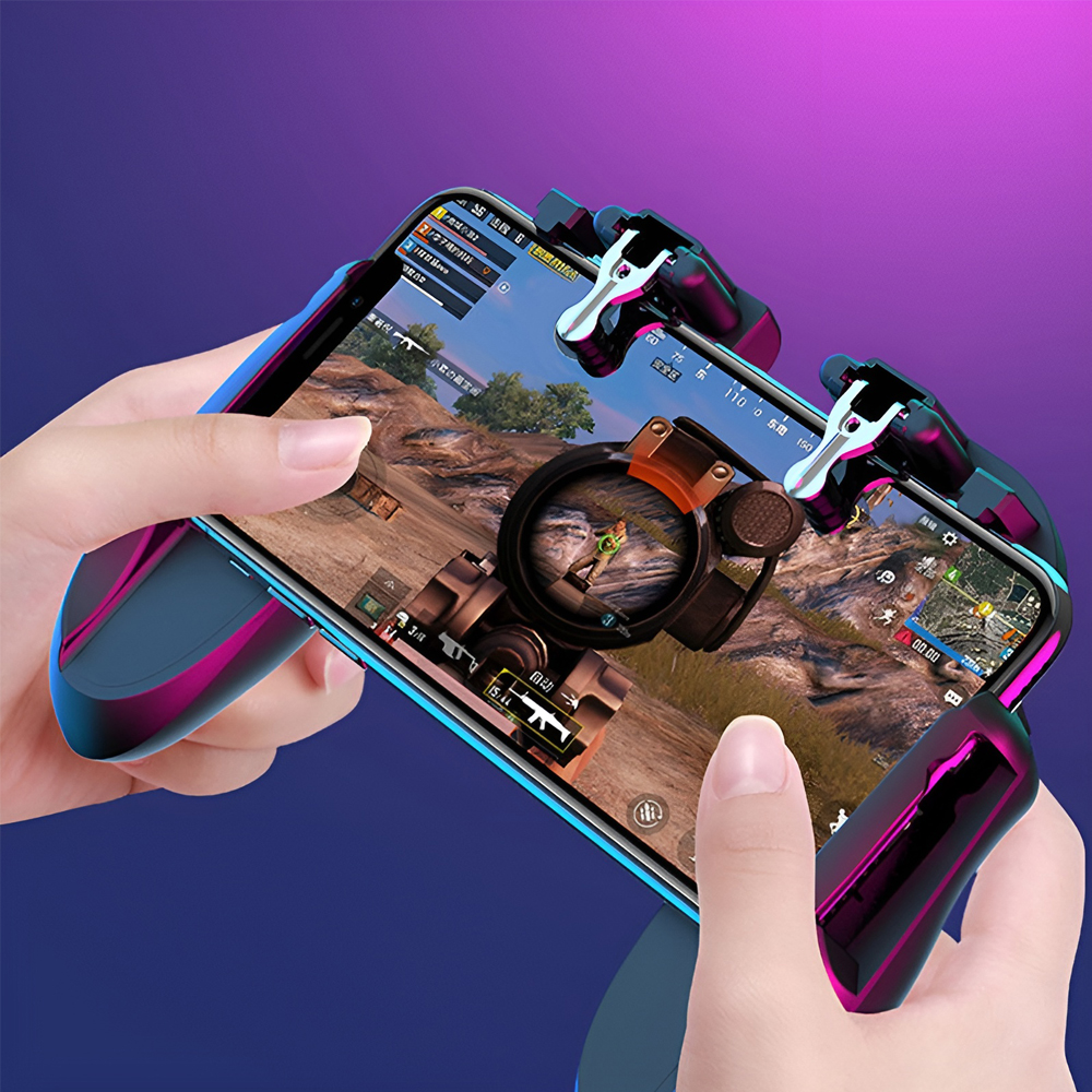 Gamepad de Gaming cu Răcire Mobilă KAKU KSC-651, Ventilator Silențios 6500 RPM, 6 Butoane Fizice, ABS și Aliaj de Zinc, pentru Smartphone-uri 4.5-7 poli