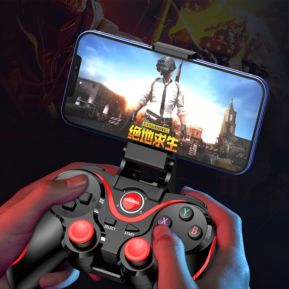 KAKU KSC-711 Wireless Bluetooth 5.0 Gamepad, Plug & Play Controller for Android, iOS, Smart TV, ABS Plastic, 400mAh Battery, with Phone Holder Clip