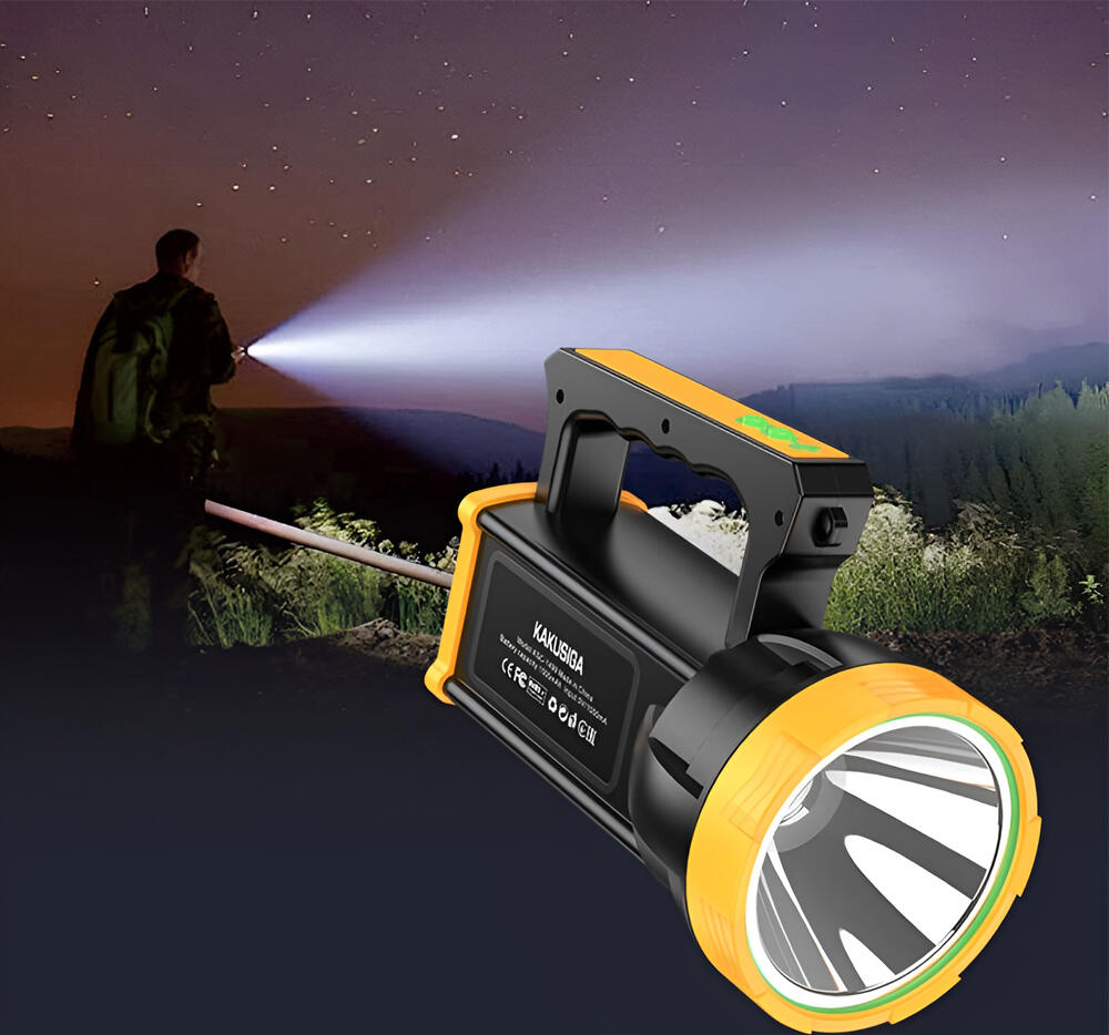 Kakusiga KSC-1499 GUANGMANG Digital Searchlight Handheld Flashlight, 5W, 500m Range, USB Type-C Rechargeable, 18650 Battery, ABS and Aluminum Alloy