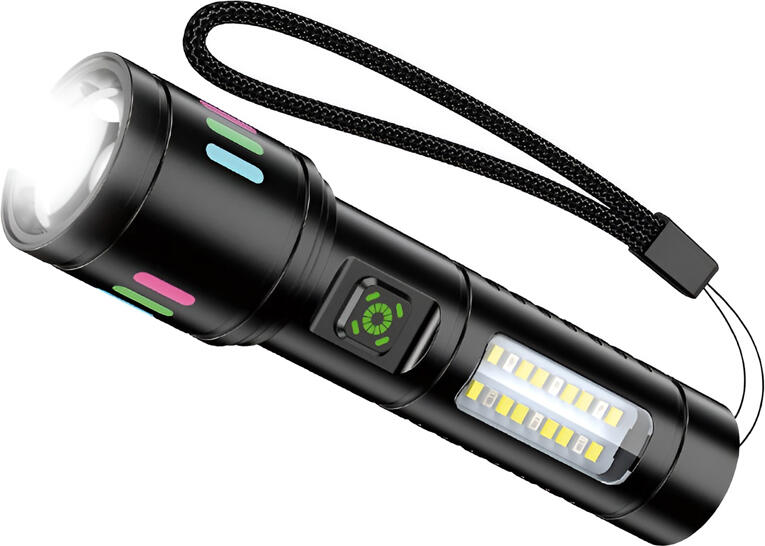KAKU KSC-1578 Multi-function Telescopic Zoom LED Flashlight, Black