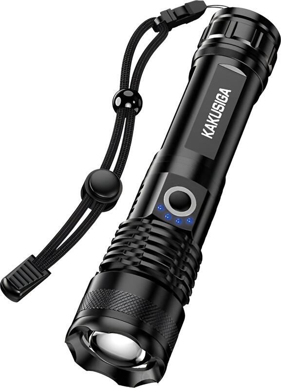 Kaku KSC-1558 LED Flashlight, XHP50 10W, 500m Beam Distance, Telescopic Zoom, 5 Lighting Modes, 1200mAh Rechargeable Battery, Aluminum Alloy, Black