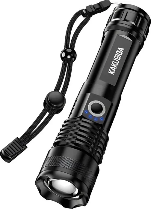 Kaku KSC-1558 LED Flashlight, XHP50 10W, 500m Beam Distance, Telescopic Zoom, 5 Lighting Modes, 1200mAh Rechargeable Battery, Aluminum Alloy, Black