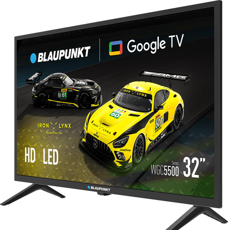 Blaupunkt 32WGC5500 Google TV, Смарт-телевизор LED HD Ready 32 дюйма (81 см), ARM Cortex-A55 Quad-Core, 1.5ГБ ОЗУ, 8ГБ ПЗУ, WiFi, Bluetooth 5.0, 2xHDMI, 2xUSB