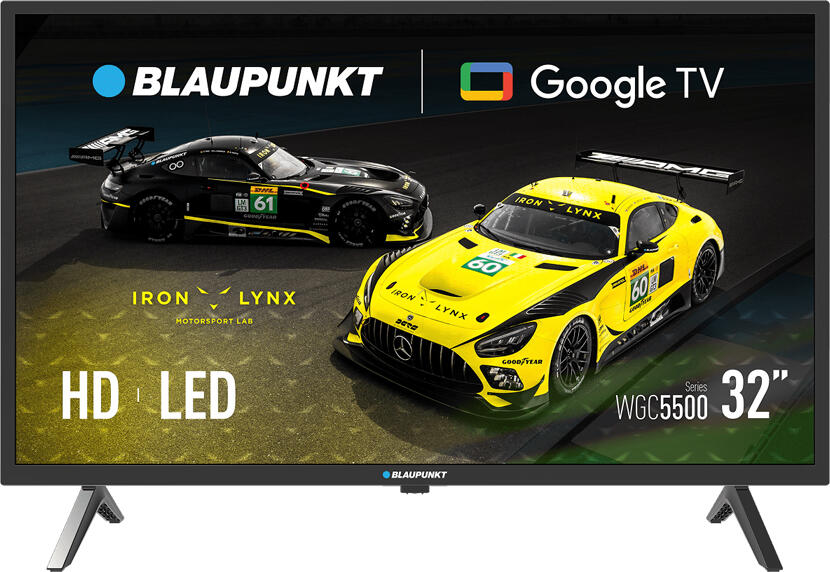 Blaupunkt 32WGC5500 Google TV, Смарт-телевизор LED HD Ready 32 дюйма (81 см), ARM Cortex-A55 Quad-Core, 1.5ГБ ОЗУ, 8ГБ ПЗУ, WiFi, Bluetooth 5.0, 2xHDMI, 2xUSB