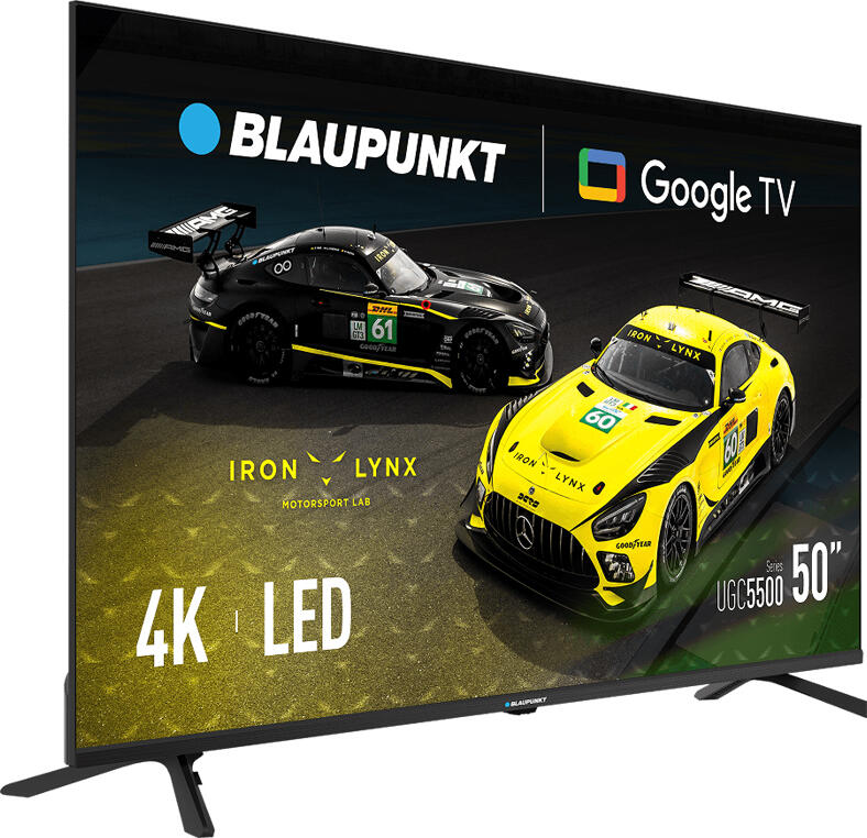Смарт-телевизор Blaupunkt 50UGC5500 50 дюймов 4K Ultra HD LED, Google TV, ARM Cortex-A55 Quad-Core, 8ГБ ОЗУ, 2ГБ ПЗУ, WiFi, Bluetooth, 3x HDMI, 2x USB, Черный