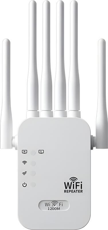 NO Brand WiFi Repeater Range Extender Dual-Band 1200M (2.4G/5G), White