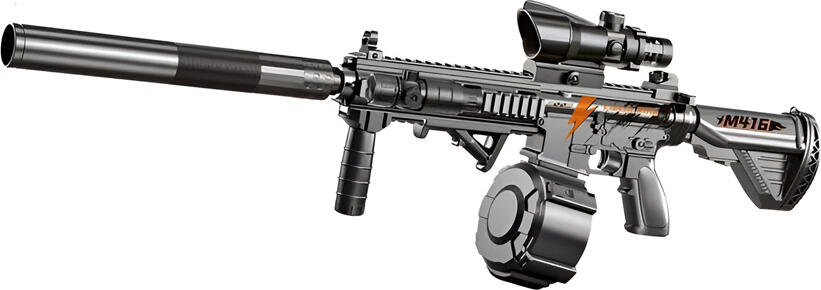 NO Brand Electric Gel Water Gun Toy Blaster with Colored Light Model M416, Black LYM020B-1
