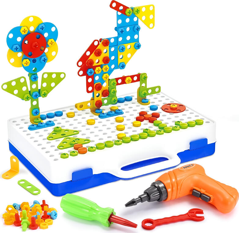 NO Brand Creative Mosaic Drill Toy Set, 237-Piece DIY Educational Kit
