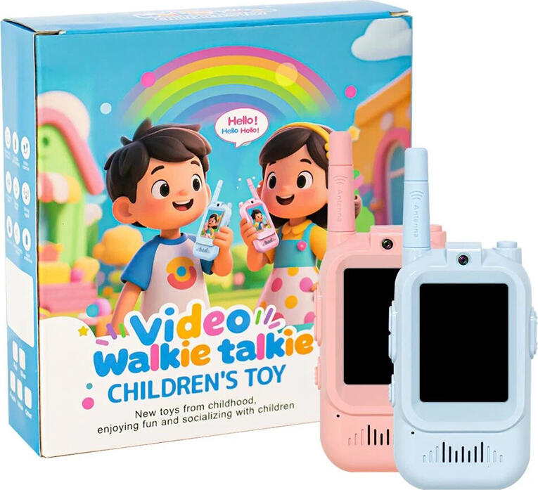 Walkie-Talkie Video Smart pentru Copii cu Camera HD Frontala, Ecran Color, Audio Bidirectional, PTT, Modificator Voce, Incarcare USB Type-C