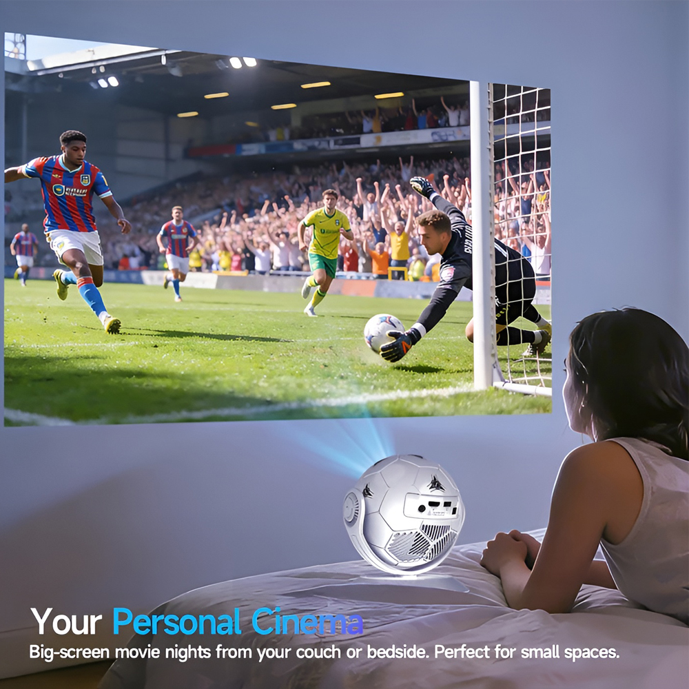 Magcubic HY300F World Cup Edition Projector, Android 14, Allwinner H726, 1GB RAM, 8GB ROM, 300 ANSI Lumens, HD 720p, 8K Support, WiFi 6, BT 5.4, White
