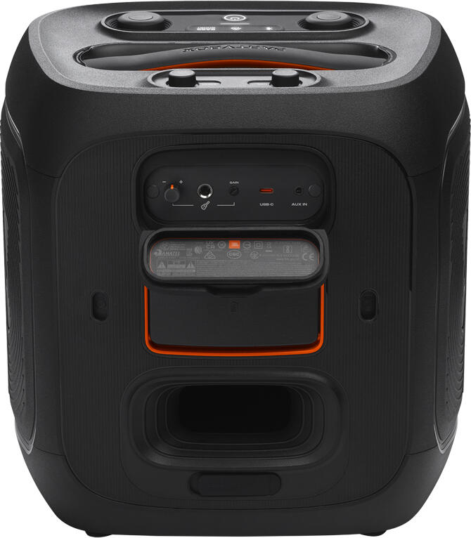 JBL Partybox Encore 2 Portable Bluetooth Speaker, 100W RMS, IPX4 Splash-proof, AI Sound Boost, Dynamic Light Show, Wireless Microphone, Black
