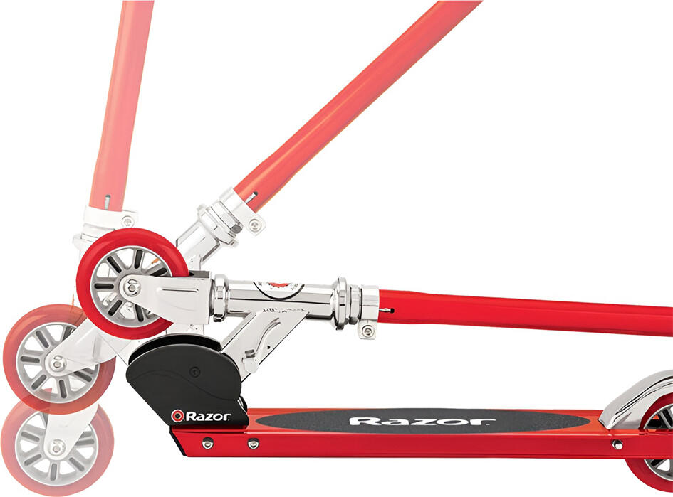 Razor S Sport Folding Scooter, Steel T-tube Frame, Aluminium Deck, Urethane Wheels, Rear Fender Brake, 100 kg Max Capacity, Age 6+