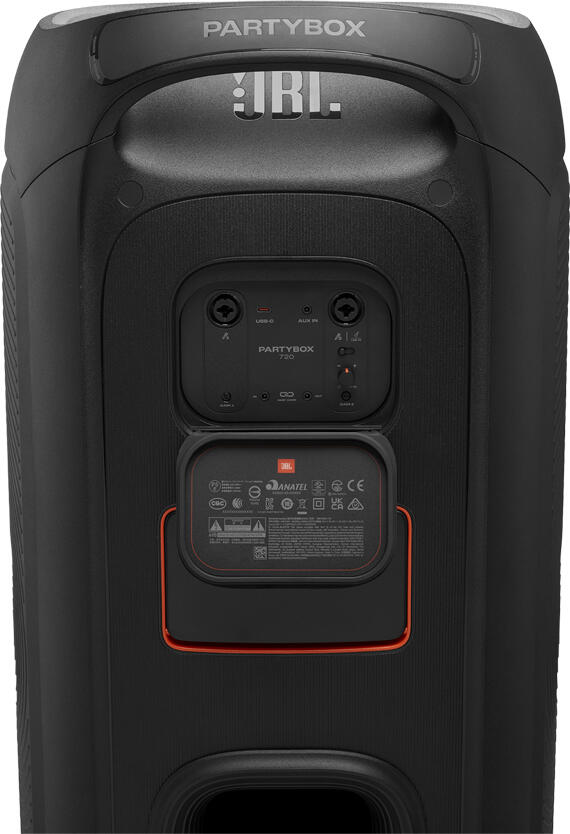 JBL Partybox 720 Portable Party Speaker, 800W RMS, Bluetooth 5.4, Integrated Lightshow, Splashproof, Bass Boost, 32Hz-20kHz, Black