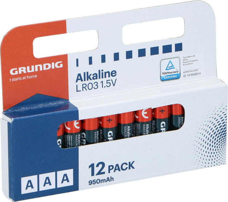 GRUNDIG Battery Alkaline AAA/LR03 950mah 12pcs