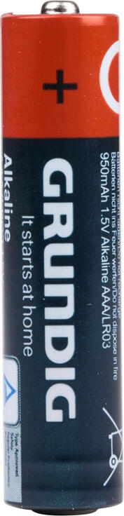 Grundig Alkaline AAA LR03 Batteries 1.5V 950mAh TÜV Rheinland Certified for Remote Controls, Toys, Flashlights and Portable Devices