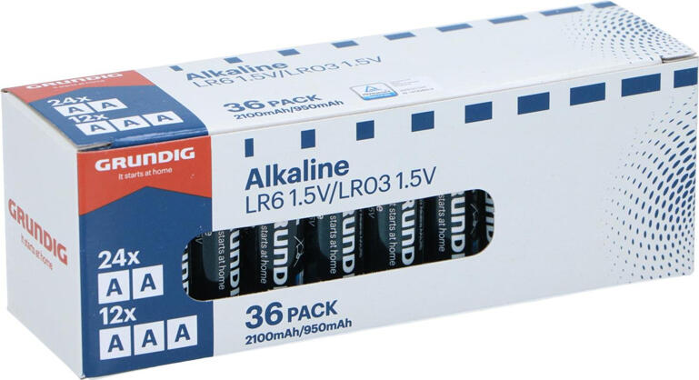 GRUNDIG Battery Alkaline 12xAAA/LR03 & 24xAA/LR6 36pcs
