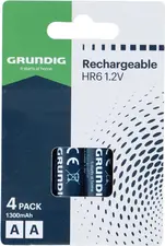 GRUNDIG Rechargeable Battery AA/LR6 1300mAh 1.2V 4pcs Pack Shrink